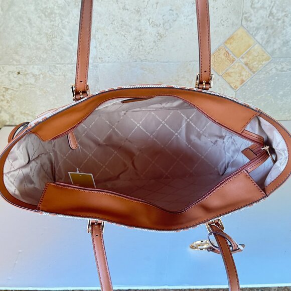 Michael Kors Gilly LG Drawstring Travel Tote Shoulder Bag MK Graphic Logo Brown - Picture 10 of 15